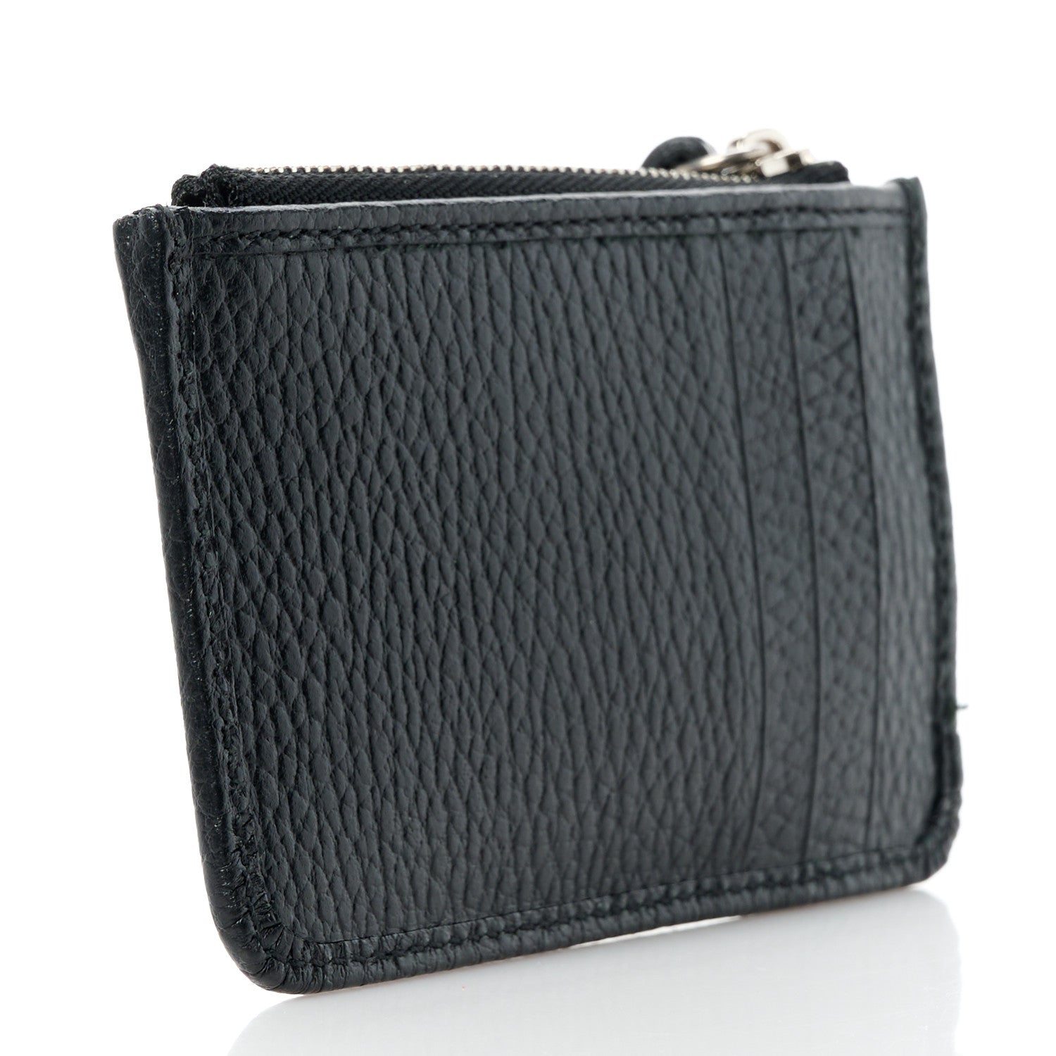 Gucci Dollar Calfskin Enamel Monochrome GG Marmont Key Case Card Holder Black 3 of 10