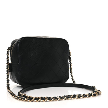 Chanel Calfskin Stitched Covered CC Camera Case Bag Black 3 of 10