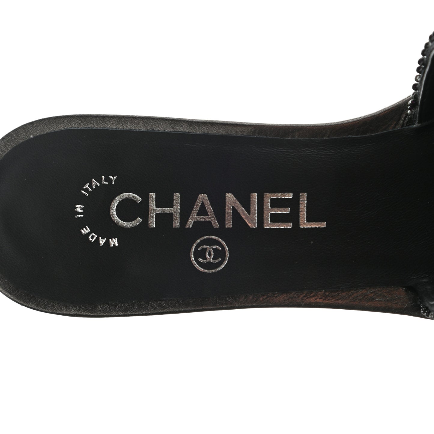 Pearl Embroidery CC Mules 35 Black Grey