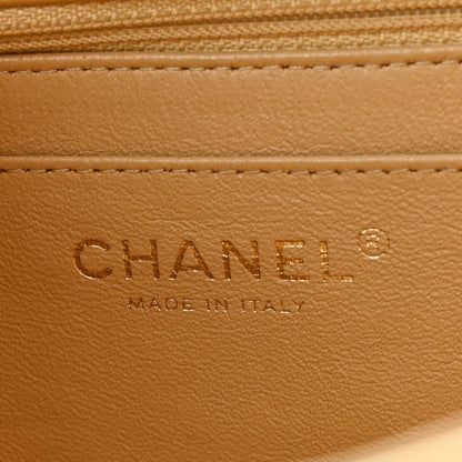 Chanel Metallic Patent Quilted Maxi Single Flap Beige 6 of 13