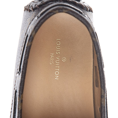 Louis Vuitton Monogram Mens Arizona Car Shoe Moccasin Loafers 9.5 Macassar 9 of 10