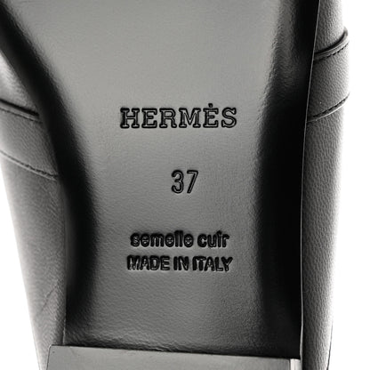 Hermes Goatskin Oz Mules 37 Black 8 of 11