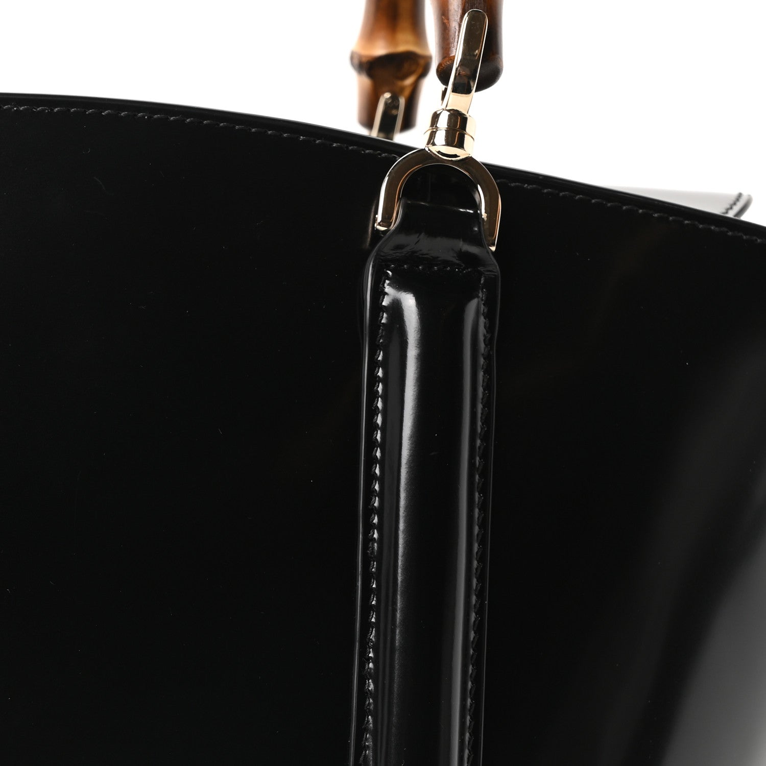 Gucci Spice Lux Nappa Bamboo Basket Bag Black 8 of 10