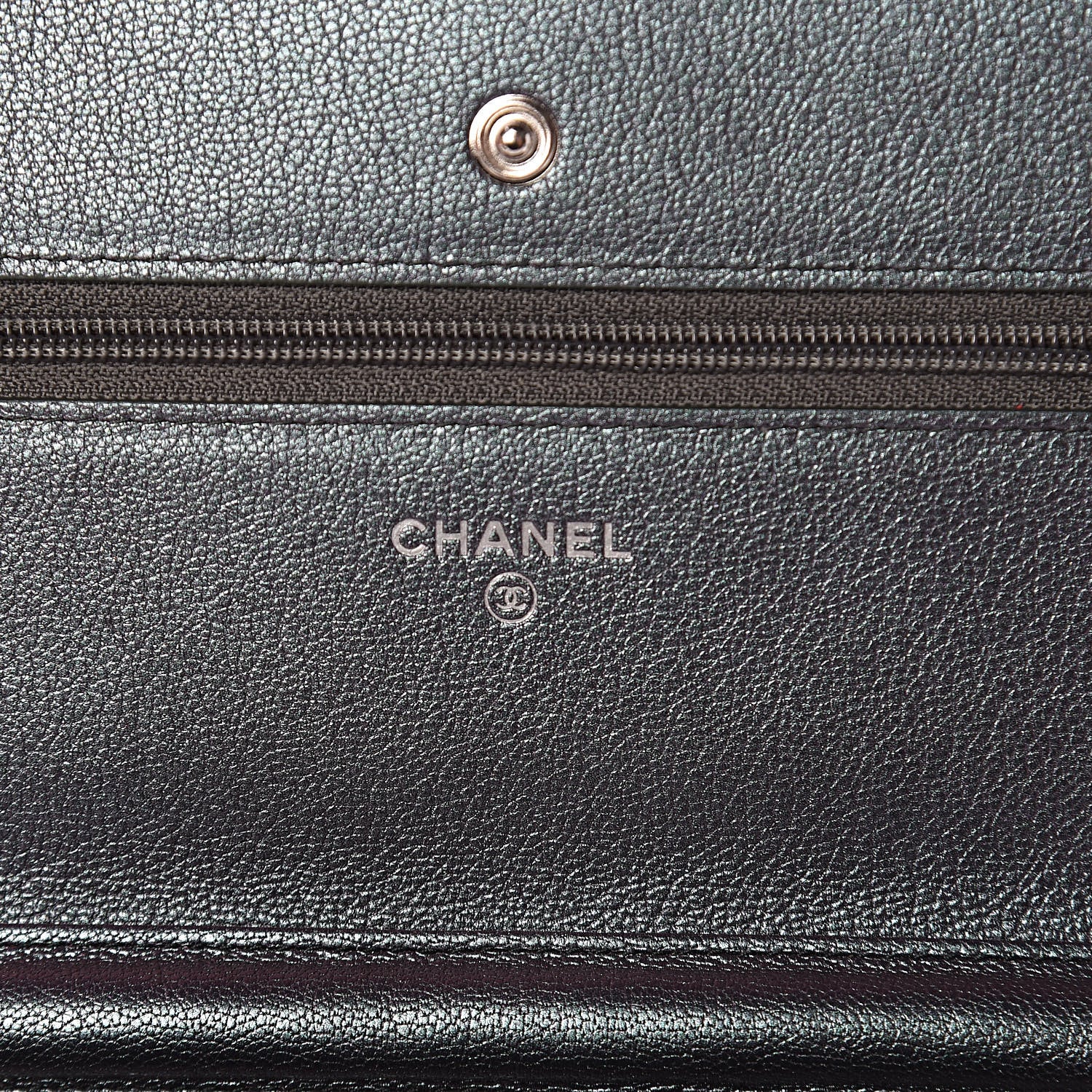 Chanel Iridescent Goatskin Quilted Wallet On Chain WOC Purple 6 of 11