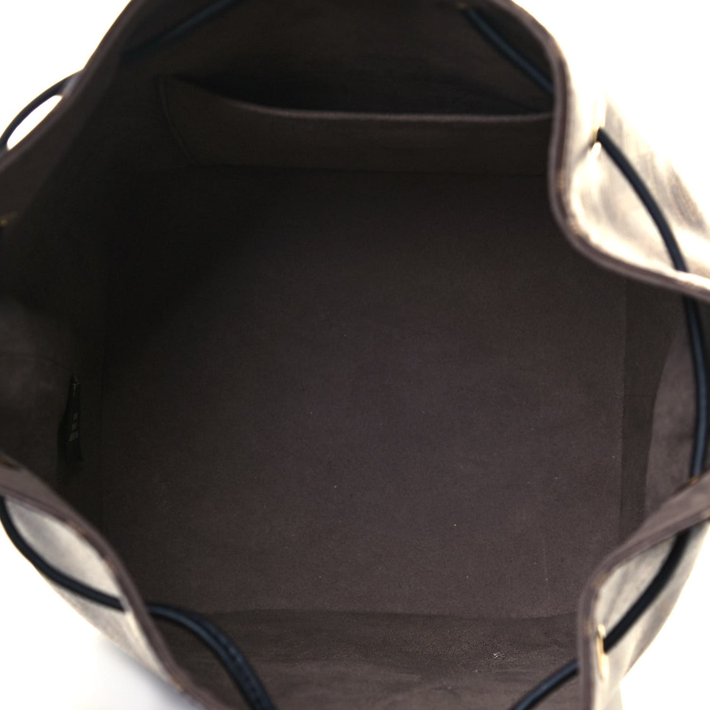 Glazed Fabric Vitello Grace F is Fendi FF 1974 Stamp Patch Grande Mon Tresor Bucket Bag Mogano Panna Black
