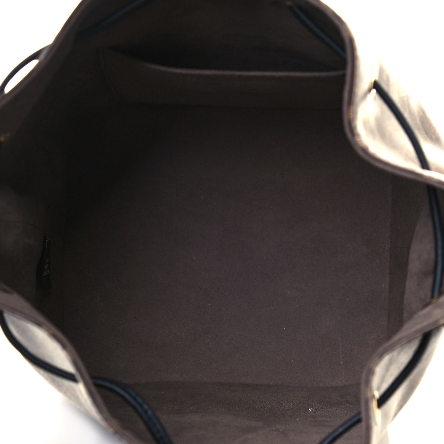 Fendi Glazed Fabric Vitello Grace F is Fendi FF 1974 Stamp Patch Grande Mon Tresor Bucket Bag Mogano Panna Black 5 of 10