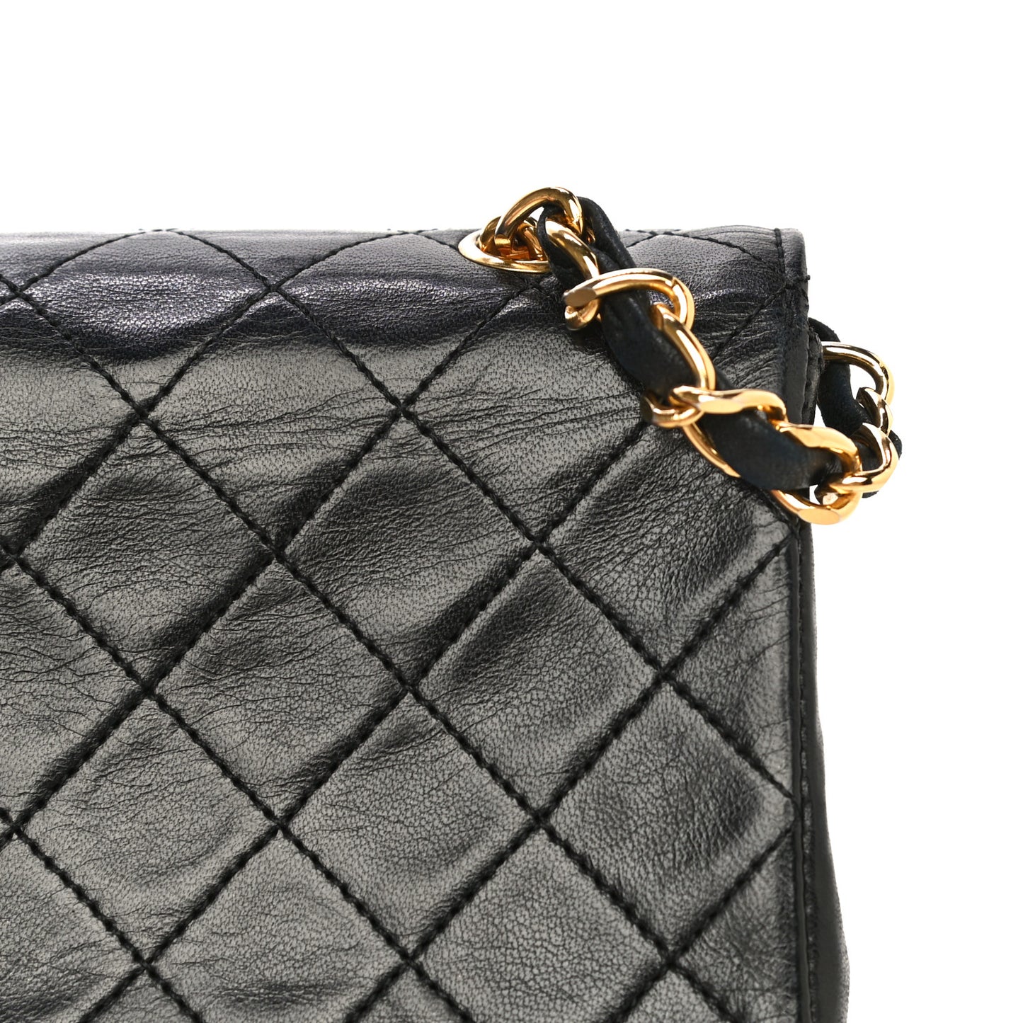 Lambskin Quilted Micro Mini Flap Bag Black