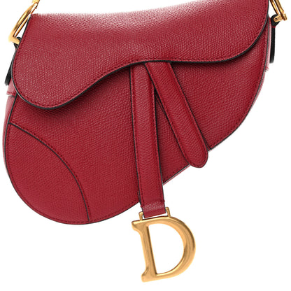 Christian Dior Grained Calfskin Mini Saddle Bag Red 8 of 11