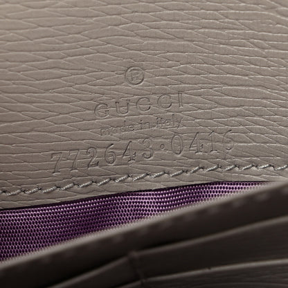 Gucci Textured Calfskin Script Logo Wallet On Chain Grey 6 of 10