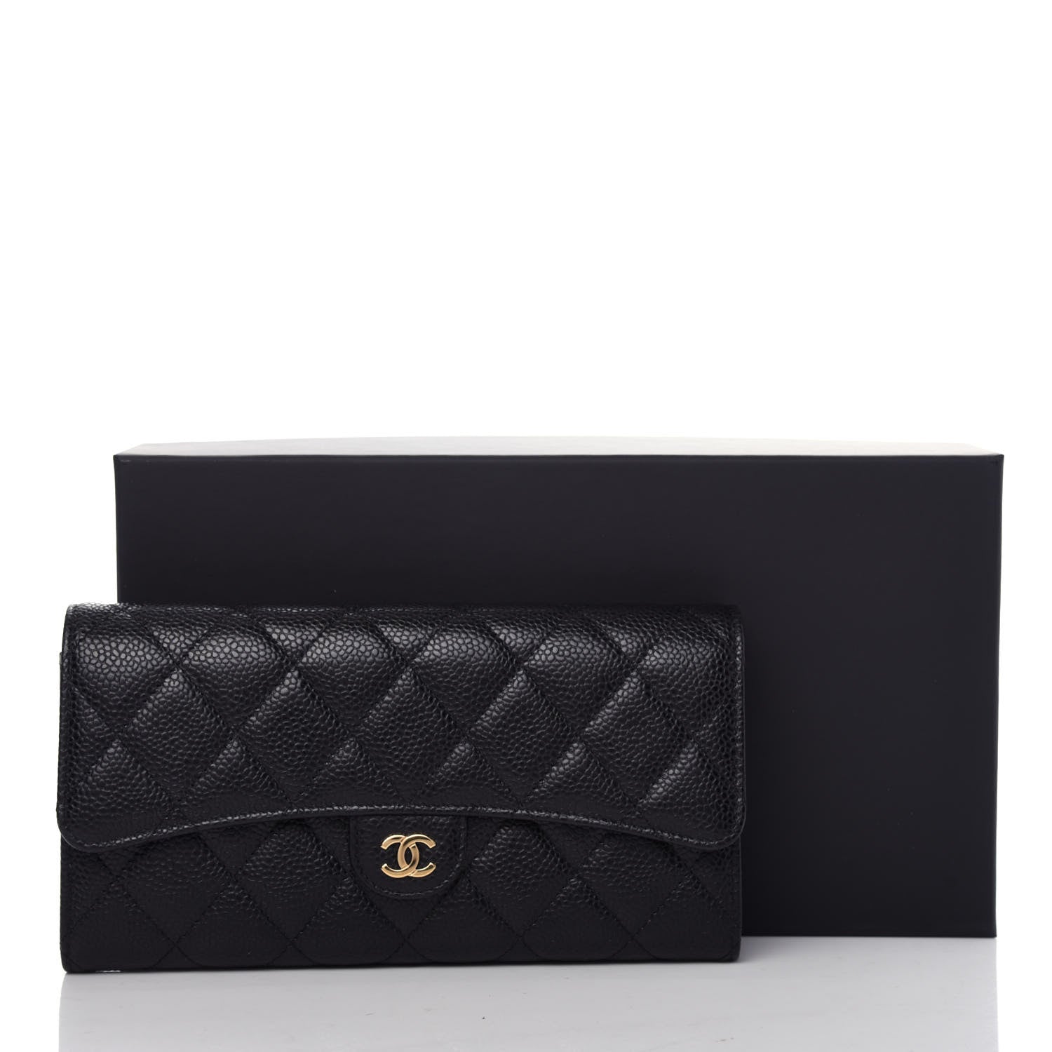 Chanel Caviar Quilted Large Gusset Flap Wallet Black 9 of 9