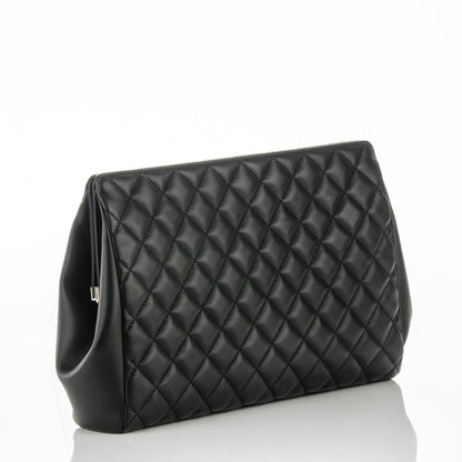 Chanel Lambskin Quilted Framed Clutch Black 3 of 8