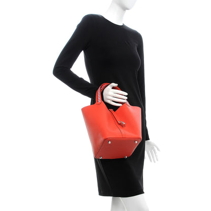 Hermes Epsom Tressage De Cuir Picotin Lock 22 MM Capucine Celeste Rouge H 2 of 8