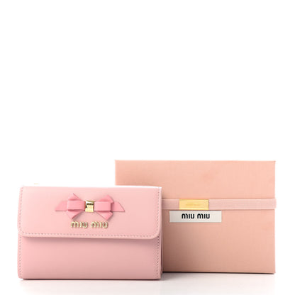 Miu Miu Soft Calfskin Bow Bi-Fold Wallet Pesco Petalo 7 of 7