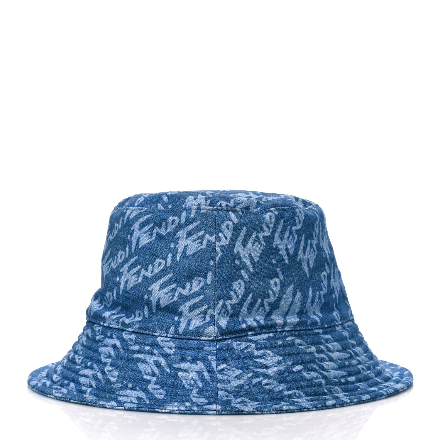 Fendi Denim Logo Bucket Hat S Light Blue 5 of 7