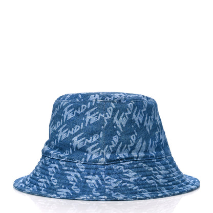Fendi Denim Logo Bucket Hat S Light Blue 5 of 7
