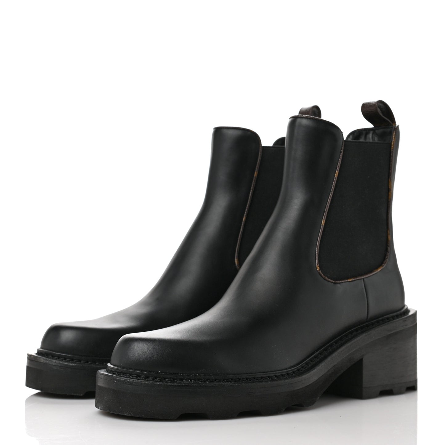 Calfskin Monogram Beaubourg Ankle Boots 40.5 Black