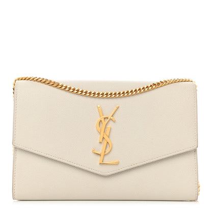 Saint Laurent Grain De Poudre Monogram Uptown Chain Wallet Crema Soft 1 of 8