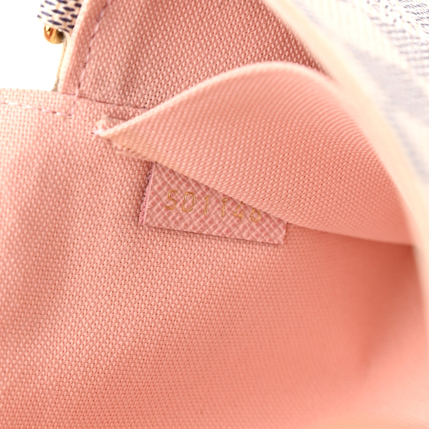 Damier Azur Pochette Felicie Chain Wallet Rose Ballerine