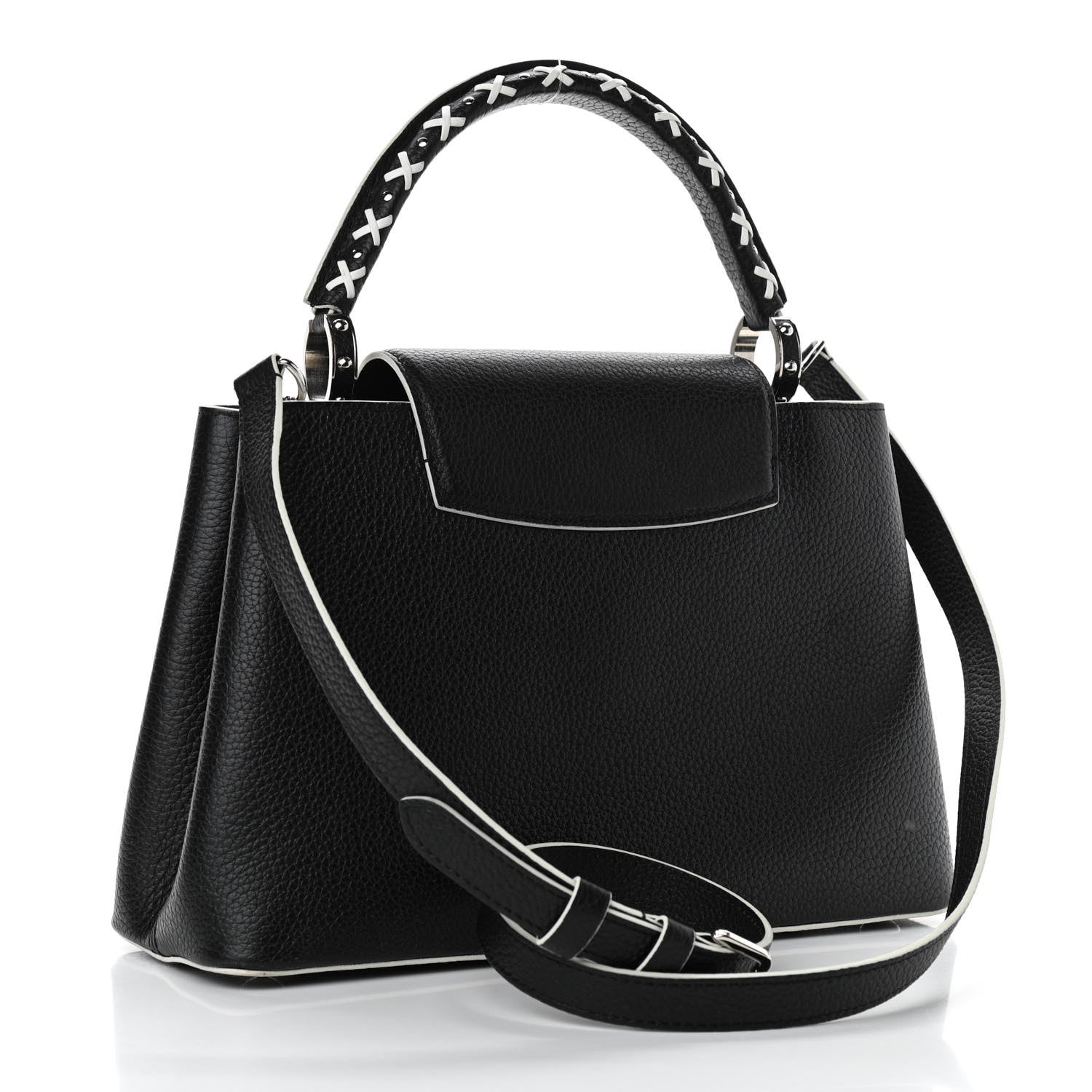 Louis Vuitton Taurillon Stitched Capucines PM Black 3 of 10