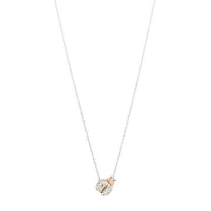 Tiffany Sterling Silver 18K Rose Gold Return to Tiffany Love Bugs Ladybug Pendant Necklace 1 of 5