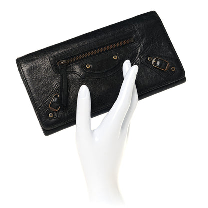 Balenciaga Agneau Classic Hardware Money Wallet Black 2 of 8