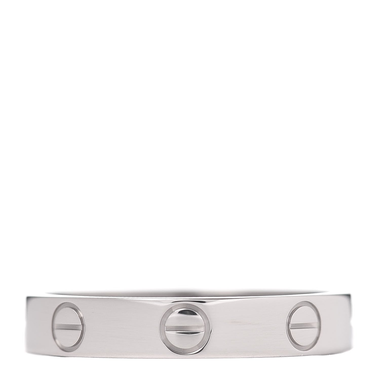 Cartier 18K White Gold 3.5mm LOVE Wedding Band Ring 54 6.75 3 of 4