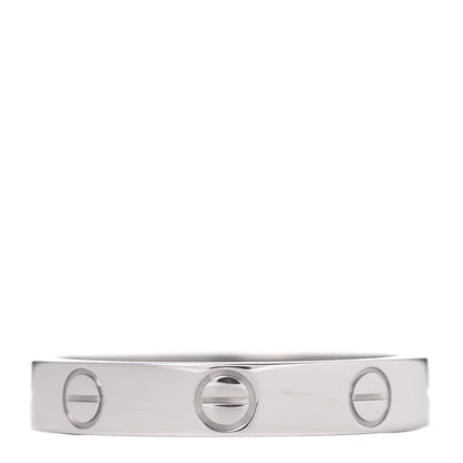 Cartier 18K White Gold 3.5mm LOVE Wedding Band Ring 54 6.75 3 of 4