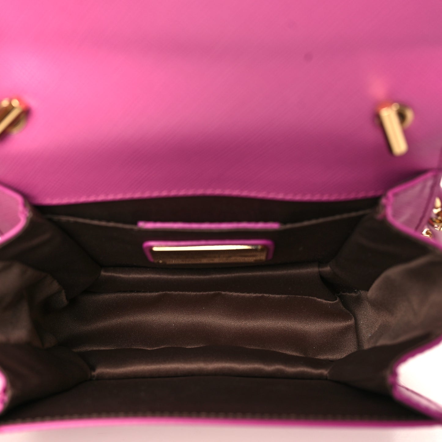 Printed Calfskin Bi-Color Ginny Crossbody Bag Purple Pink