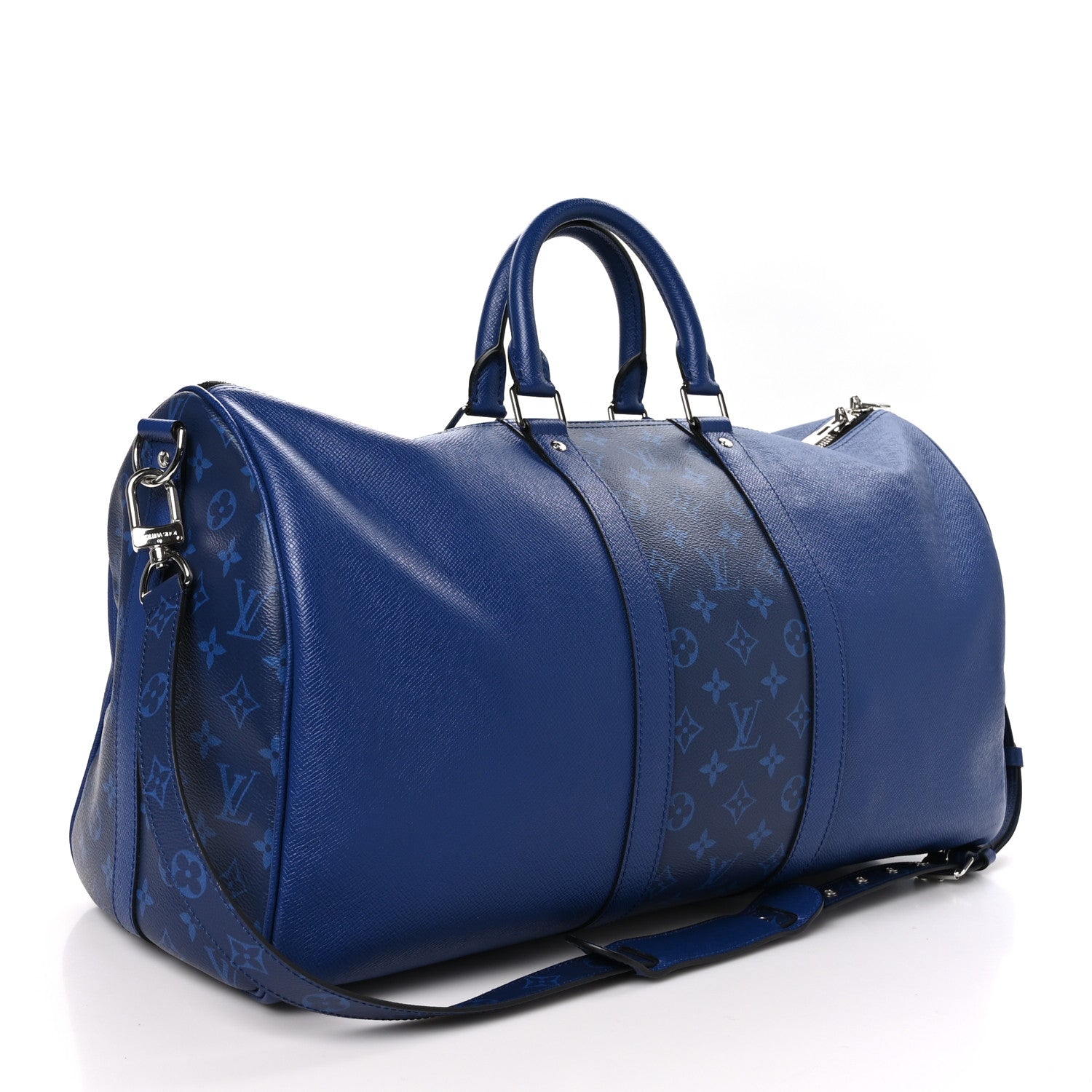 Louis Vuitton LOUIS VUITTON Taiga Monogram Eclipse Keepall Bandouliere 50 Pacific Blue 2 of 10