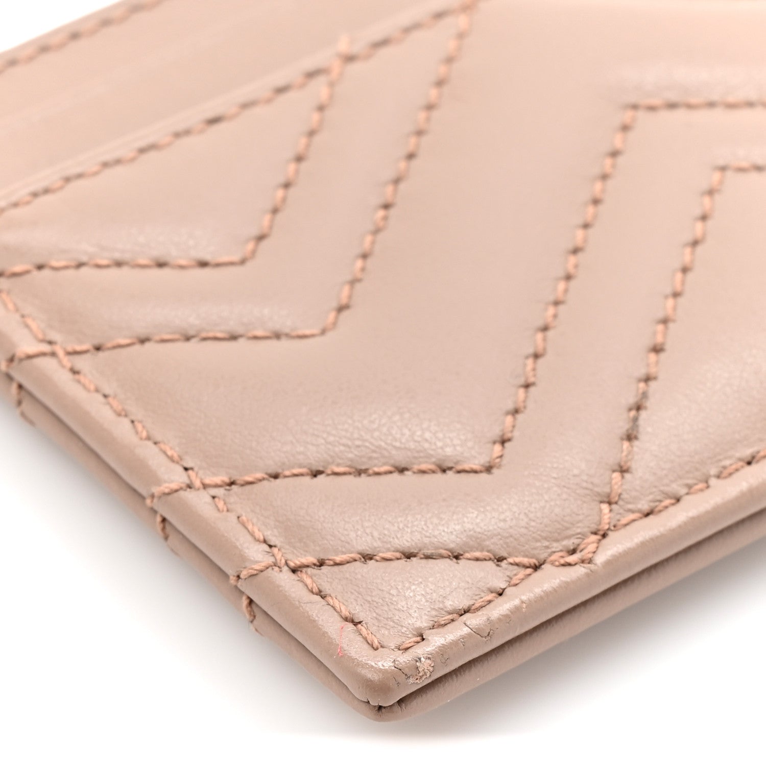 Gucci Calfskin Matelasse GG Marmont Card Holder Porcelain Rose 8 of 9