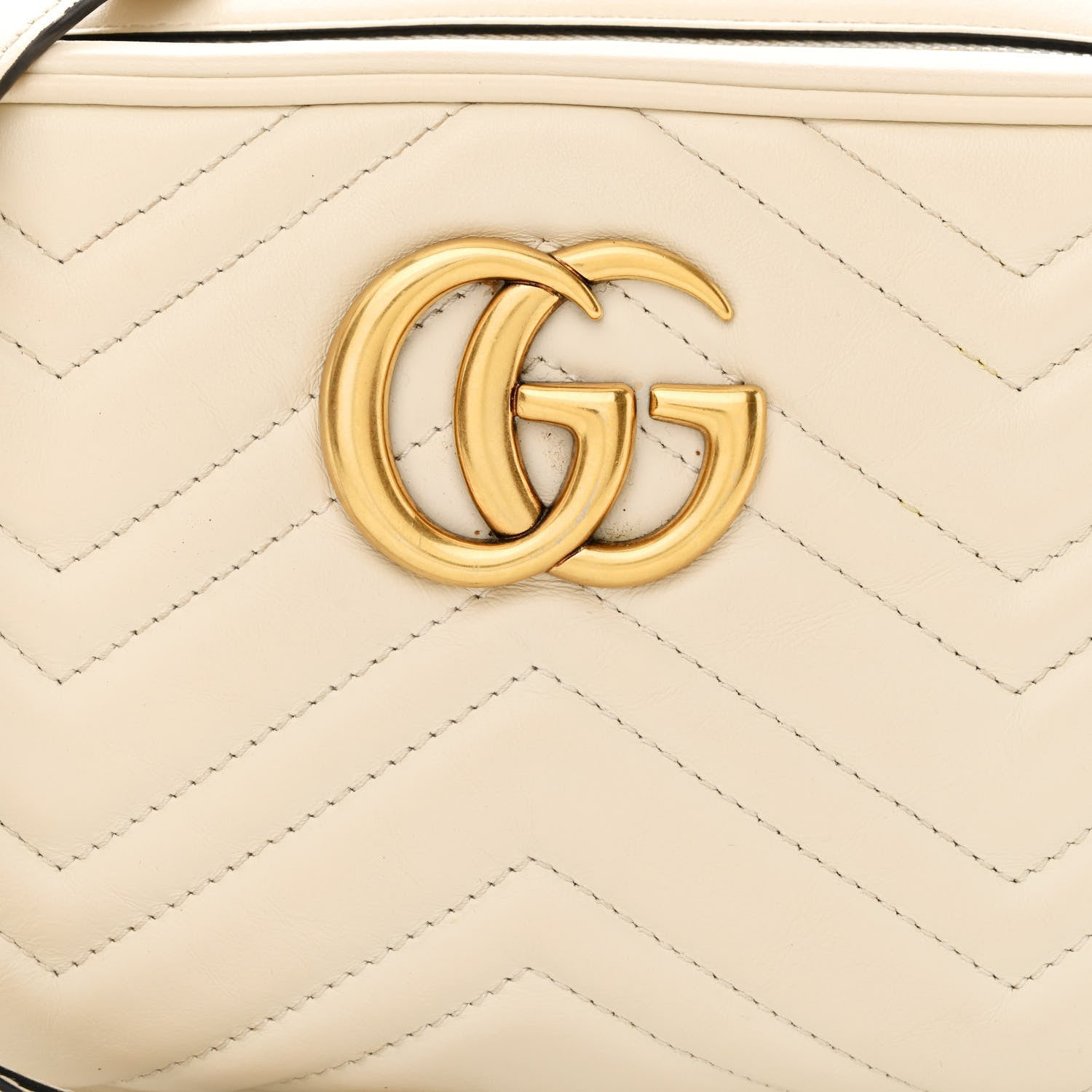 Gucci Calfskin Matelasse Small GG Marmont Chain Shoulder Bag White 8 of 13