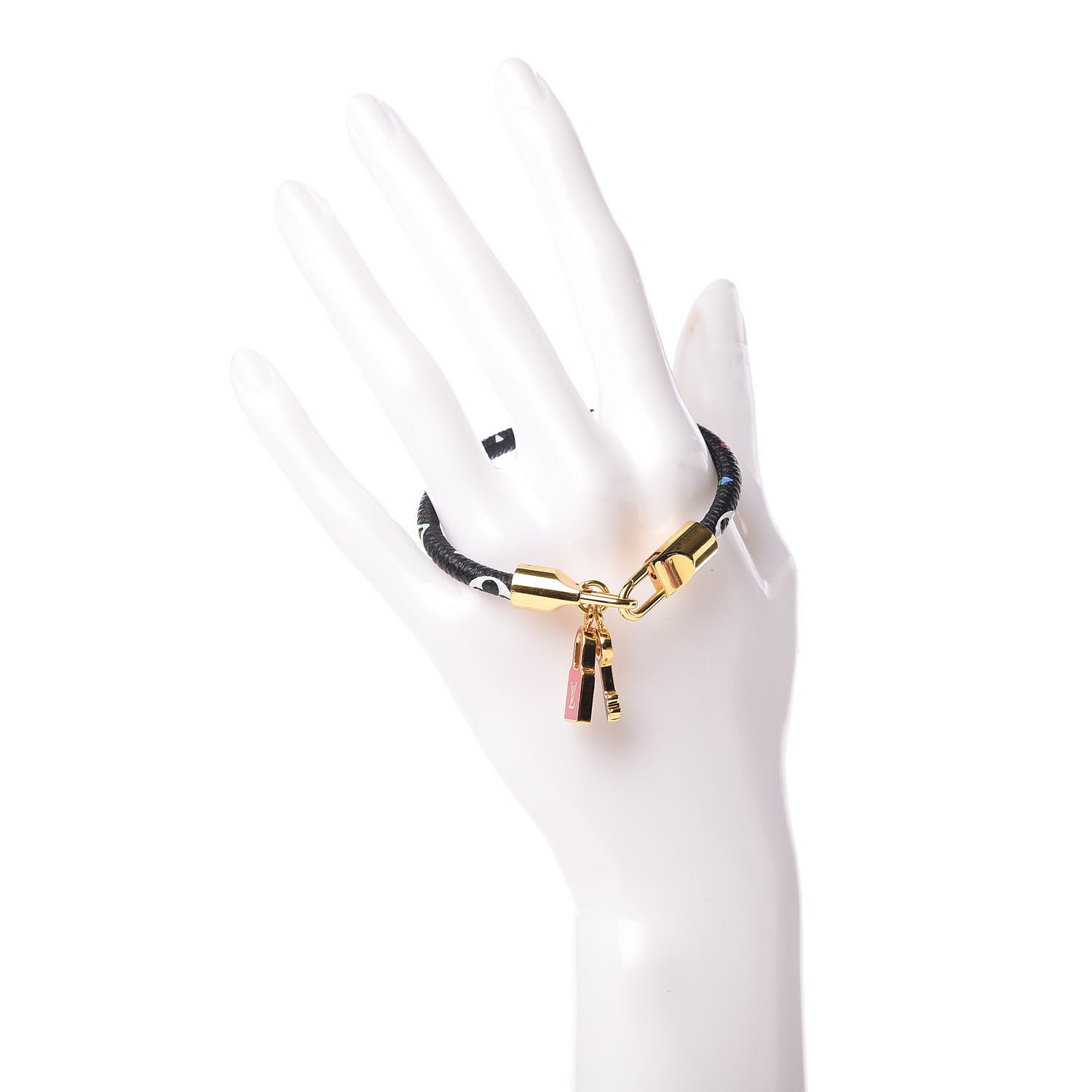 Louis Vuitton Monogram Multicolor Luck It Bracelet 19 Black 2 of 5