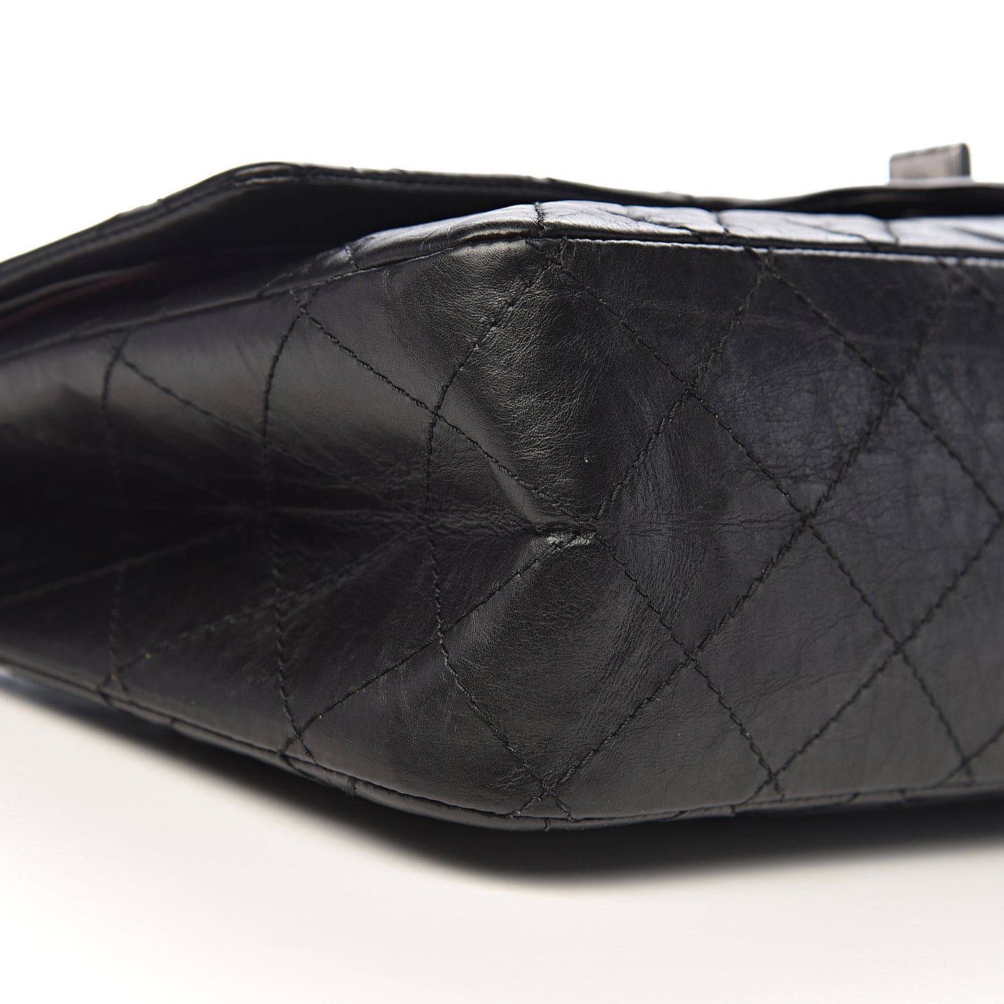Aged Calfskin Quilted 2.55 Reissue 227 Flap Black
