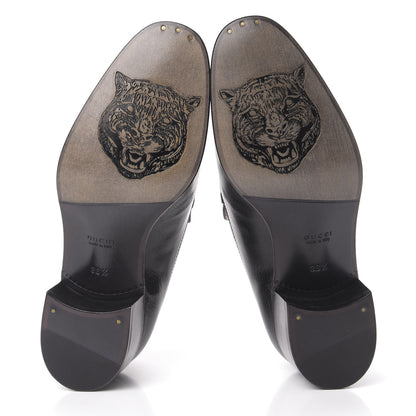 Gucci Goatskin Womens Chain Mid-Heel Loafers 36.5 Black 5 of 10