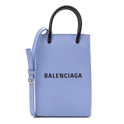 Balenciaga Squared Calfskin Logo Shopping Phone Holder Bag Light Purple 1 of 9