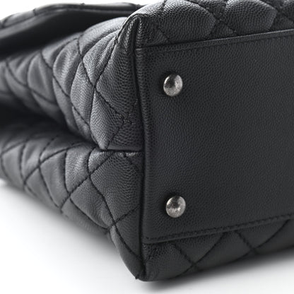 Chanel Caviar Quilted Medium Coco Handle Flap Black 8 of 9