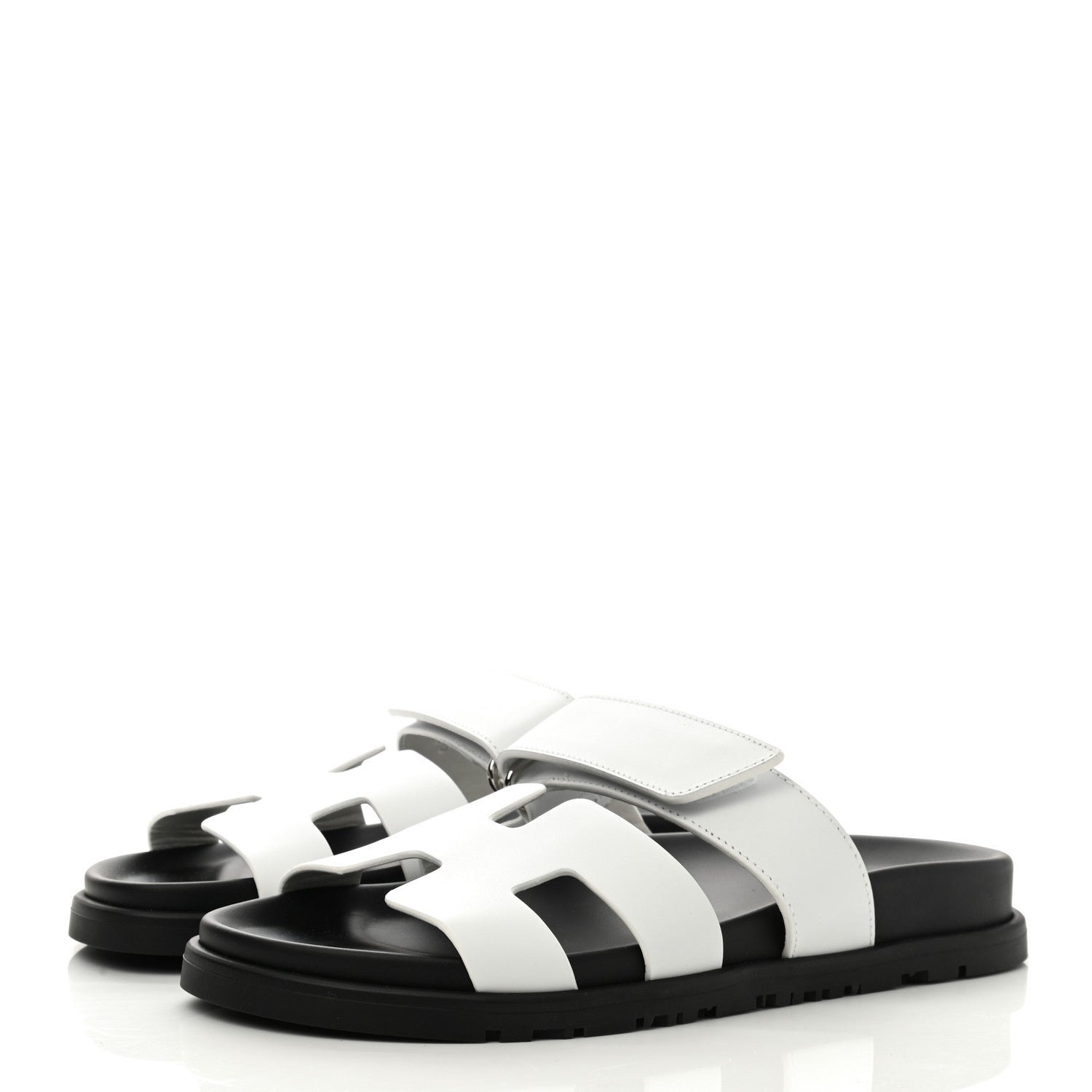 Hermes Calfskin Womens Chypre Sandals 35 White 3 of 8