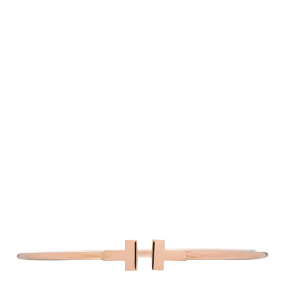 Tiffany 18K Rose Gold Narrow T Wire Bracelet 1 of 5