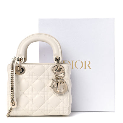 Christian Dior Lambskin Cannage Mini Lady Dior White 9 of 9
