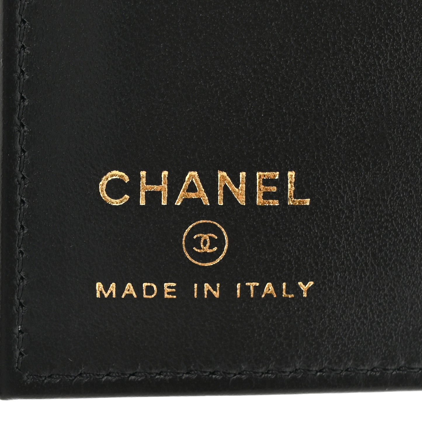 Caviar Quilted Crystal CC Passport Holder Black