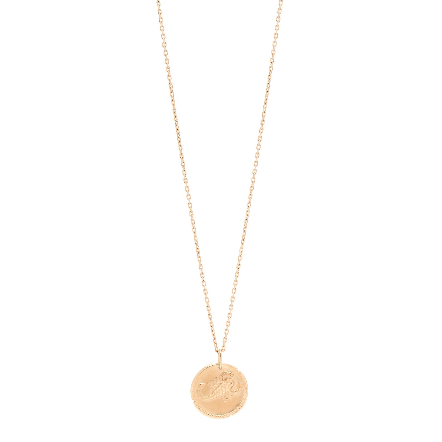 Van Cleef & Arpels 18K Yellow Gold Zodiac Scorpio Pendant Necklace 1 of 7