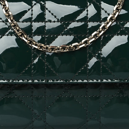 Christian Dior Patent Cannage Rendez-vous Chain Wallet Dark Green 6 of 10