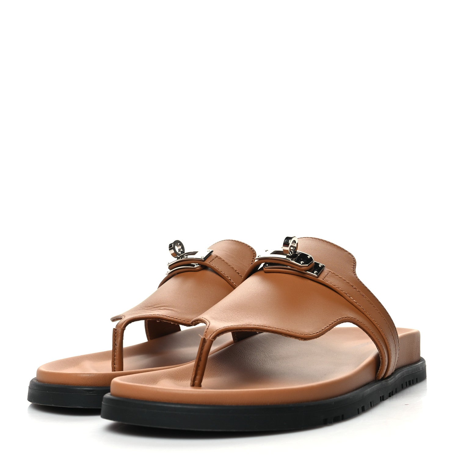 Hermes Calfskin Womens Empire Sandals 38 Naturel 3 of 9