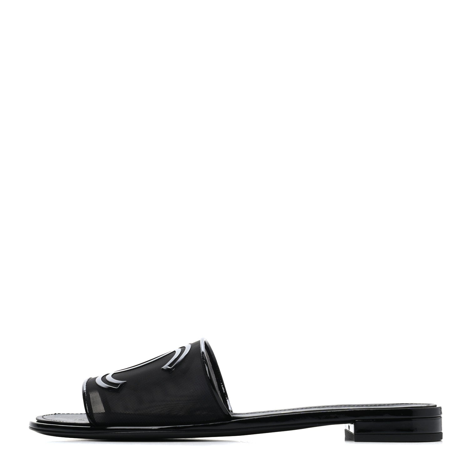 Chanel Mesh Patent Calfskin CC Mules 41 Black 1 of 4