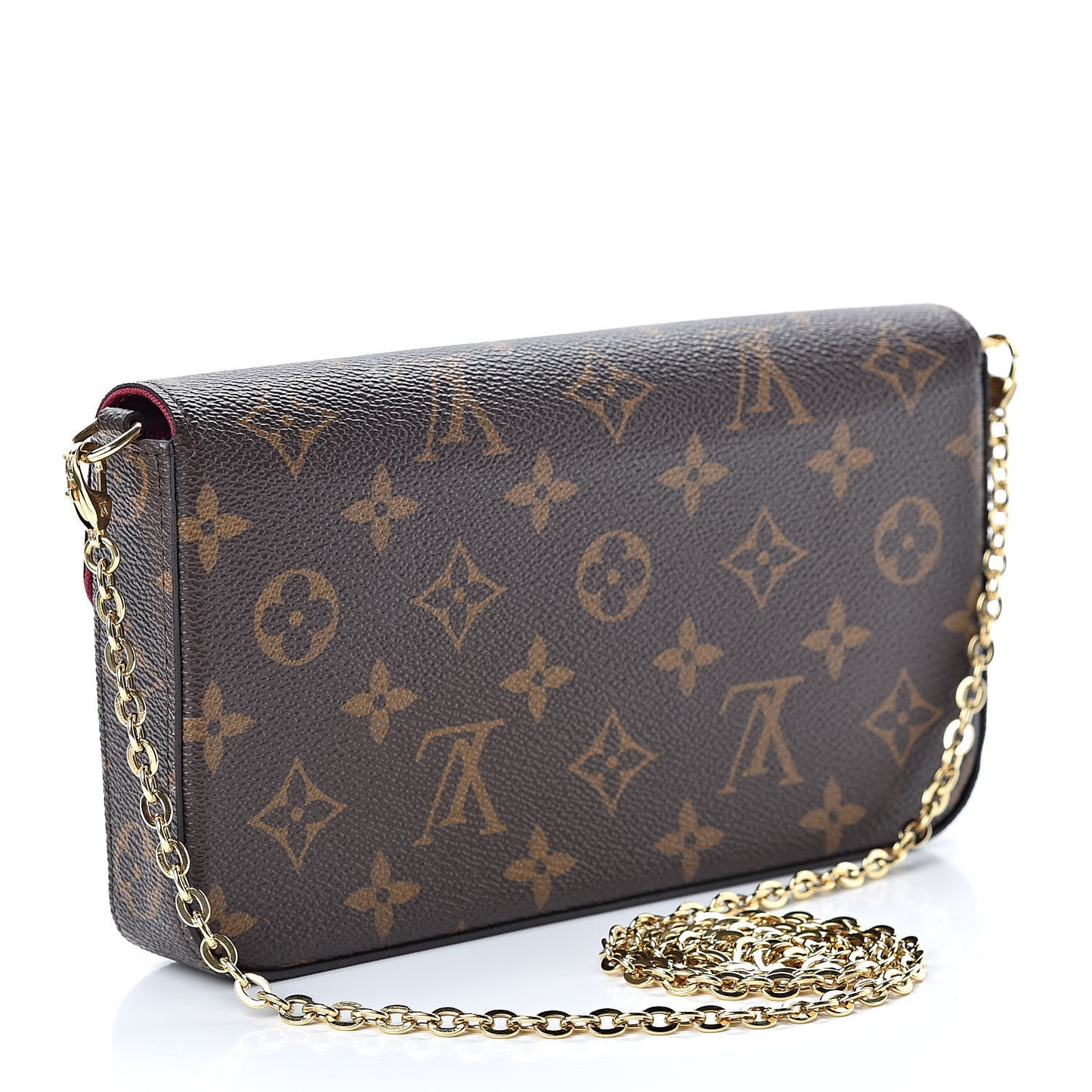 Monogram Pochette Felicie Chain Wallet Fuchsia