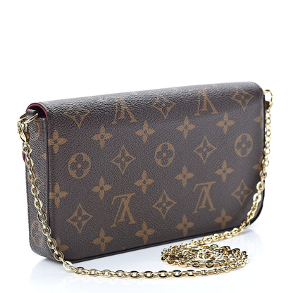 Louis Vuitton Monogram Pochette Felicie Chain Wallet Fuchsia 4 of 13