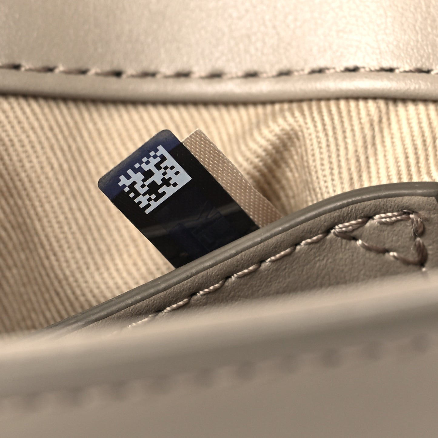 Shiny Calfskin Suede Mini C Double Carry Motty Grey