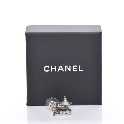 Chanel Crystal Emoji Choupette Cat CC Earrings Silver 6 of 6