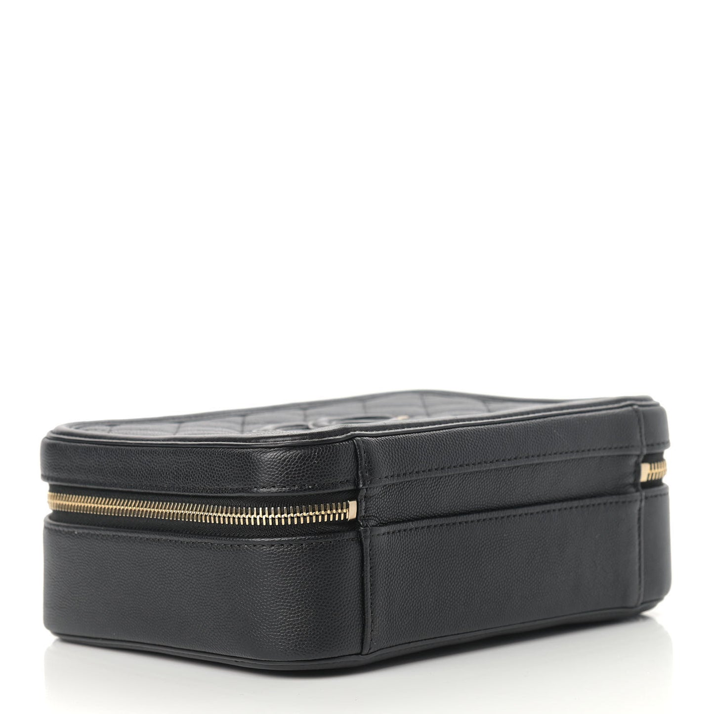 Caviar Quilted Medium CC Filigree Vanity Case Black
