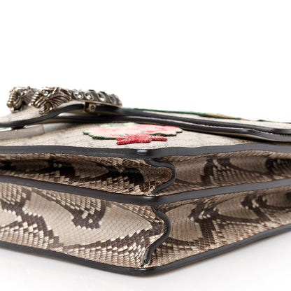 Gucci GG Supreme Monogram Snakeskin Flower Embroidered Medium Dionysus Shoulder Bag Beige Orange 11 of 11